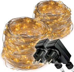 Świetlny łańcuch - 2 x 200 diod LED, ciepła biel