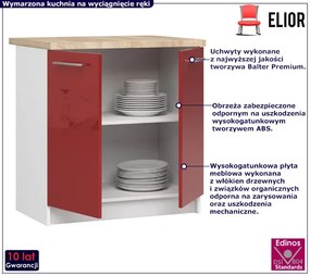 Szafka kuchenna dolna w kolorze czerwonym Sybil 6X