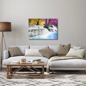 Obraz wodospadu Erawan w lesie (70x50 cm)