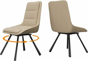 Zestaw 2 krzeseł FATIVO - Obrotowe krzesło biurowe w kolorze khaki - Skandynawski fotel wypoczynkowy z miękkim siedziskiem