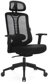 Czarny biurowy fotel ergonomiczny zgodny z rozporządzeniem MR i PS z 2023r - Biosio