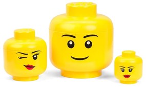 Żółty pojemnik w kształcie głowy LEGO®, ⌀ 16,3 cm