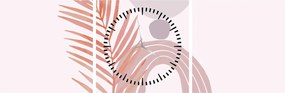 Obraz - Fioletowy minimalizm N⁰1 (z zegarem) (90x30 cm)