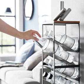 Czarny metalowy regał na wino liczba butelek 16 20x88,5x19 cm Tower – YAMAZAKI