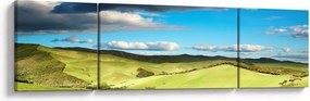Obraz - Zielony krajobraz ze wzgórzami (170x50 cm)