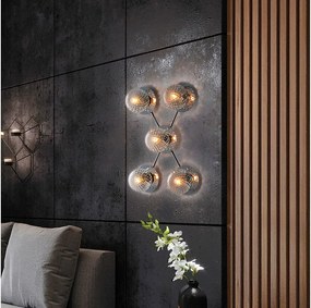 Lampa sufitowa Armonia z polerowanego chromowanego żelaza, 5 świateł, dł. 62 x 42, BL285-PL5-CR