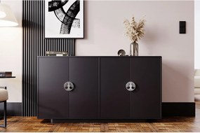 Czarna komoda Dancan LOTTA / szer. 139 cm