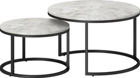 HOMCOM Zestaw 2 stolików kawowych Industrialny design Szare 78,5x78,5x46,5 cm Stylowe i praktyczne | Aosom PL