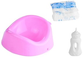 Lalka bobas w szlafroku butelka nocnik pampers gra