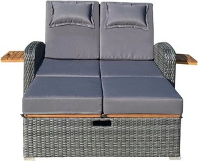 Szara sofa ogrodowa z imitacji rattanu Bari – Garden Pleasure