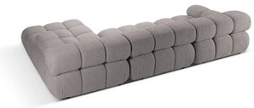 Jasnoszary narożnik modułowy z materiału bouclé (prawostronny) Bellis – Micadoni Home