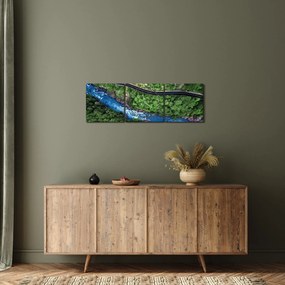 Obraz - Rzeka między górami, Kaukaz, Rosja (z zegarem) (90x30 cm)