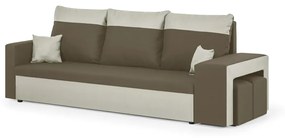 Kanapa sofa 3 os z funkcją spania DAKOTA2 Jasny brąz/Kremowy