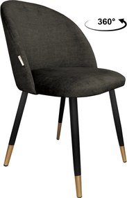 Krzesło Colin tkanina Vogue noga metalowa krzesło tapicerowane premium : Kolor nogi - Czano-złota stożek, Kolor tkaniny - VOGUE - VOGUE 17, Typ siedziska - Siedzisko obrotowe 360°