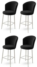 Zestaw krzeseł barowych Fora Black and Chrome, 4szt., 4 szt.