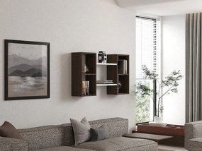 Półka ścienna – 105 cm x 60 cm x 20 cm – kolor biały i orzechowy – płyta wiórowa pokryta melaminą