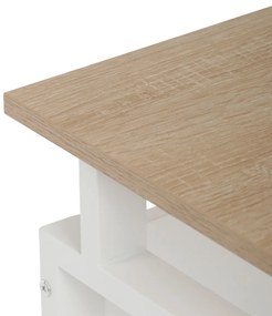 Biurko 3218 SON, białe i dąb sonoma
