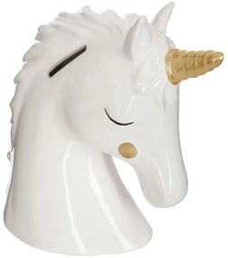 Skarbonka ZŁOTY JEDNOROŻEC 15,5 cm, biała