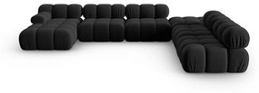 Czarna aksamitna sofa 379 cm Bellis – Micadoni Home