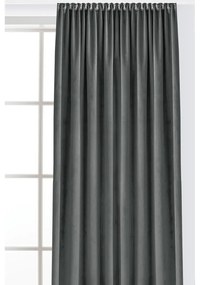 Ciemnoszara aksamitna zasłona częściowo zaciemniająca (dimout) 140x175 cm Velto – Filumi