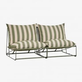 Modułowa Sofa Ogrodowa 2-częściowa Amaro Beż Tapioki - Głęboka Oliwkowa Zieleń - Sklum