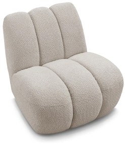 Beżowy fotel z materiału bouclé Janissaire – Bobochic Paris
