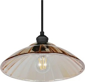 Czarno-bursztynowae metalowa lampa wisząca ze szklanym kloszem ø 29,5 cm Eluna – Reality