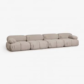 Sofa Modułowy 4-częściowy Z Tkaniny Bouclé, Pakowany Próżniowo Kendall Bukla Czekoladowy Brąz - Sklum