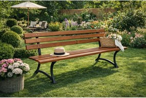 Drewniana ławka ogrodowa w naturalnym kolorze – Rojaplast