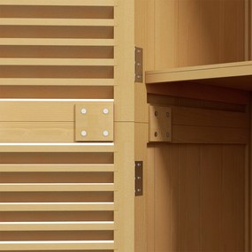 Outsunny Szafka Ogrodowa Wodoodporna, 2 Drzwi z Zamkiem, Drewno Sosnowe, 87D x 46,5S x 160W cm, Jasnożółty