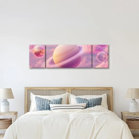 Obraz - Różowa planeta (170x50 cm)