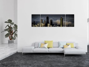 Obraz miasta w chmurach (170x50 cm)