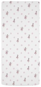 Białe/różowe prześcieradło dziecięce jednoosobowe z satyny bawełnianej z gumką 90x200 cm Pink Girl – Butter Kings