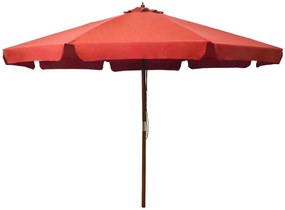 Parasol ogrodowy na drewnianym słupku terakota - Sorani