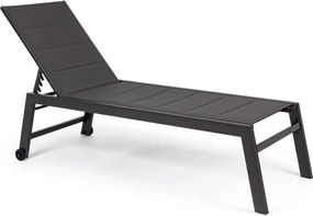 Antracytowy metalowy leżak ogrodowy Hilde – Bizzotto