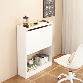 Birou alb pliabil cu rafturi - 64x20x82 cm