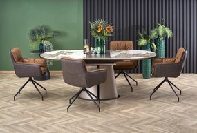 Stół Robinson z blatem w imitacji beżowego marmuru