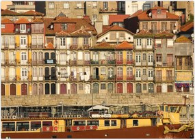 Obraz na szkle - Dzielnica Waterfront, Portugalia (70x50 cm)