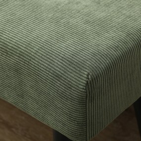 HOMCOM Ławka Polsterbank z Sztruksu, Ławka z Metalowymi Nogami, Ławka do Przedpokoju 100 x 36 x 45 cm Zielony