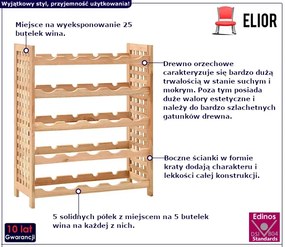 Stojak na 25 butelek wina - Vinario