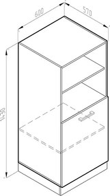 Szafka kuchenna beton 60x57x143 r-line
