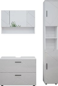 Zestaw mebli łazienkowych biały wysoki połysk 80x41x58.6 irma