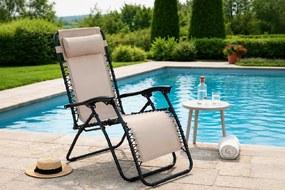 Derby RELAX relaksacyjny fotel ogrodowy beżowy