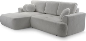 Masseno Narożnik FILO z funkcją spania i pojemnikiem na pościel Narozniki L, Rozkładana sofa - Szary, CORAL 75
