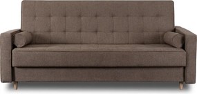 Sofa z Funkcją Spania MALTA Wersalka Rozkładana Dwuosobowa Brązowa Nowoczesna do Salonu