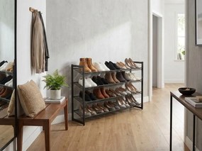 Czarny metalowy stojak na buty LEMIRO