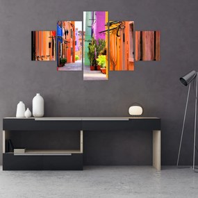 Obraz - Kolorowy dom w Burano, Wenecja (125x70 cm)