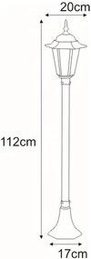 Czarna klasyczna lampa zewnętrzna słupek 3X S328 A1-C52