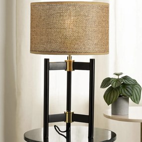 Lampa z beżowym abażurem Levon, wys. 51 cm