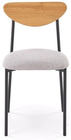 Zestaw stół + 4 krzesła, naturalny / czarny / popielaty DICKY